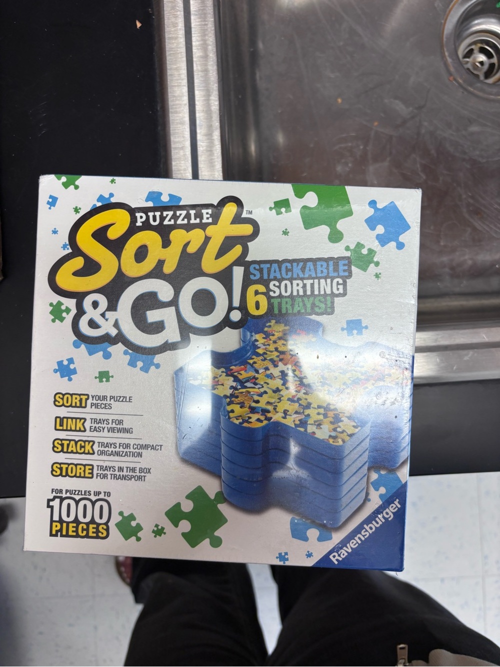 Ravensburger Blue Puzzle Sort & Go Stackable Trays-NEW